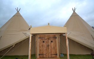 Giant Tipis - sides down, traditional